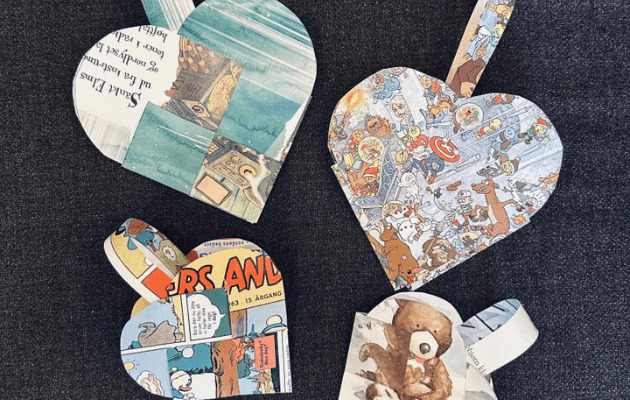 Krea: julehjerter og til-og-fra kort